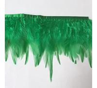Sowder - Frange en plumes de coq naturelles, pour la fabrication de robe, 1,8 m, 10 à 15 cm de largeur (vert foncé)