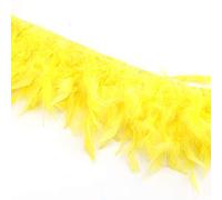 Sowder - Frange en plumes de dinde - Pour décoration de robe de fête de mariage, couture, artisanat, déguisement - 1,8 m (Jaune)