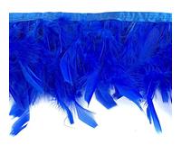 Sowder Frange en plumes de dinde pour fête, robe de mariage, couture, travaux manuels, costumes, décoration - Lot de 1,8 m(bleu roi)