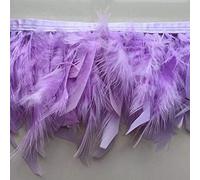 Sowder Garniture à franges en plumes de dinde pour fête, robe de mariage, couture, loisirs créatifs, décoration de costumes, lot de 2 yards (lavande)