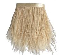 Sowder - Garnitures en frange de plumes d'autruche avec ruban de satin - Pour couture, artisanat, décoration, robe, déguisement - 1,8 m