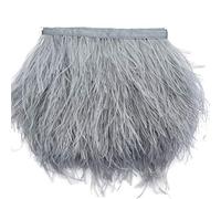Sowder - Garnitures en frange de plumes d'autruche avec ruban de satin - Pour couture, artisanat, décoration, robe, déguisement - 1,8 m