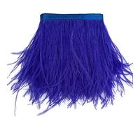 Sowder - Garnitures en frange de plumes d'autruche avec ruban de satin - Pour couture, artisanat, décoration, robe, déguisement - 1,8 m