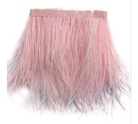 Sowder - Garnitures en frange de plumes d'autruche avec ruban de satin - Pour couture, artisanat, décoration, robe, déguisement - 1,8 m