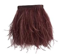 Sowder - Garnitures en frange de plumes d'autruche avec ruban de satin - Pour couture, artisanat, décoration, robe, déguisement - 1,8 m