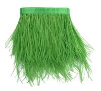 Sowder - Garnitures en frange de plumes d'autruche avec ruban de satin - Pour couture, artisanat, décoration, robe, déguisement - 1,8 m