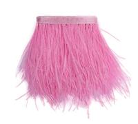 Sowder - Garnitures en frange de plumes d'autruche avec ruban de satin - Pour couture, artisanat, décoration, robe, déguisement - 1,8 m