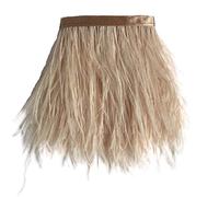 Sowder - Garnitures en frange de plumes d'autruche avec ruban de satin - Pour couture, artisanat, décoration, robe, déguisement - 1,8 m