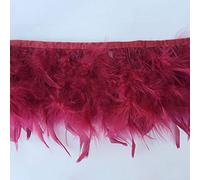 Sowder Lot de 1,8 m de plumes de dinde avec franges pour robe de mariée, couture, loisirs créatifs, décoration de costumes (bordeaux)