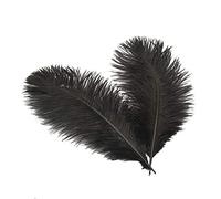 Sowder Lot de 10 plumes d'autruche de 15 à 20 cm pour centres de table de mariage, décoration d'intérieur (noir)