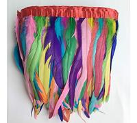 Sowder Rooster Hackle Bordure à franges en plumes 25,4 à 30,5 cm de largeur (coloré)