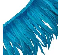 Sowder Rooster Hackle Bordure à franges en plumes Turquoise 25,4 à 30,5 cm de largeur