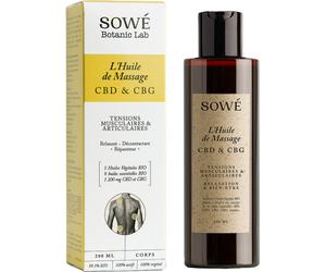 Sowé L'Huile De Massage Bio Détente Prolongée Avec CBD Et CBG Flacon 200ml