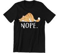SOWGGW balloo Lazy Cat Gift for Men Women Nope Not Today Black T-Shirt Manches Courtes(Small)