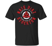 SOWGGW Black Nate Diaz T-Shirt Cesaa Gaacie Jiu-Jitsu Stockton Vintage 100% Cotton Gift Gift Manches Courtes(Small)