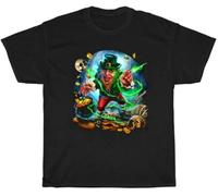 SOWGGW Leprechaun Horror Movie Graphic T-Shirt Black Unisex Cotton Black Manches Courtes(3X-Large)