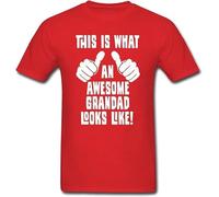 SOWGGW Men T Shirts This is What an Awesome Grandad Looks Like T Shirt Red Manches Courtes(Small)