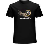 SOWGGW Men's Avro Lancaster Bomber RAF Aircraft Areoplane Military Summer T-Shirt Black Manches Courtes(X-Large)