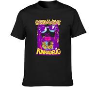 SOWGGW Men's Cotton Shirt Funkadelic Parliament George Clinton P-Funk Button Closure Black Manches Courtes(XX-Large)
