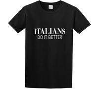 SOWGGW Men's T Shirt Italians Do It Better amen1980S Pop Carefully Designed, Every Design is Just Right Black Manches Courtes(Large)