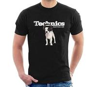 SOWGGW Technics Mens T-Shirt Dog Teach Them Well Vinyl DJ Black Manches Courtes(X-Large)