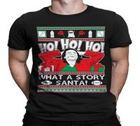 SOWGGW What A Story Santa, TW Xmas Tree Christmas December Tommy Mark Cult The Room Spoons Men's T-Shirt Manches Courtes(Small)