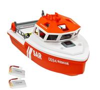 SOWOFA Bateau RC Jet Boat 4CH Lake Piscine RTR Télécommande Port Remorqueur 8 km/h 2,4 GHz Orange (Double Batterie)