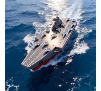 SOWOFA Modèle de bateau télécommandé, modèle de navire de guerre 2,4 G, de taille moyenne, 34 cm, modèle de bateau de guerre (version double batterie)