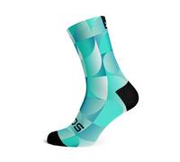 Sox Footwear Chaussettes rondes turquoise solide - Bout sans couture, coupe compression, respirantes, orteils et talons renforcés, rembourrés pour la course, le cyclisme, le style de vie actif
