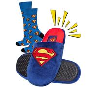 soxo DC Comics Superman Pantoufles Homme & Chaussettes - Cadeau Héros 41-46