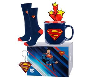 soxo DC Comics The Batman Superman Chaussettes Homme + Tasse + Porte-clés Cadeau Fantaisie Humour 40-45 Superman