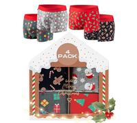 soxo Noel Calecon Homme Coton Boxer Sac Cadeau Idee Noël Cadeaux Original L Multicolore 4 Pièces
