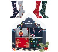 soxo Noel Chaussettes Homme Drole Cadeau Femme Fantaisie Idee Cadeaux Humour 40-45 4 Paires Coffret de Noël 3