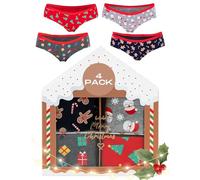 soxo Noel Culotte Femme Coton Slip Idee Sac Cadeau Lingerie Noël Cadeaux 4 Pack Hipster S 4 Pièces