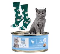 soxo Nourriture Pour Chat Chaussettes Femme Drole Cadeau Homme Fantaisie Chaussette 40-45 Chat à Poil Court