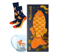 soxo Peche Chaussettes Femme Drole Cadeau Homme Fantaisie Coton Chaussette Socquettes Cadeaux Le Pêcheur 35-40 Poisson Rouge