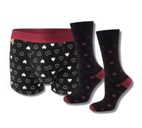 soxo Saint Valentin Chaussette Homme Boxer Homme Coton Calecon Sac Cadeau Set 40-45 M Cœur Caleçon + Chaussettes 40-45