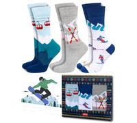 soxo Ski Chaussettes Femme Idee Cadeau Homme Drole Haute Chaudes Hiver Chaussette Coton 40-45 Ski 3 Paires