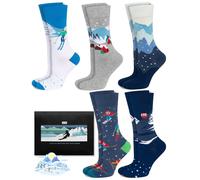 soxo Ski Chaussettes Femme Idee Cadeau Homme Drole Haute Chaudes Hiver Chaussette Coton 40-45 Ski 5 Paires