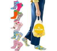 soxo Socquettes Femme Fantaisie Chaussette Basse Coton Sockettes Couleurs Lot 5 Paires 35-40 Nourriture 5 Paires