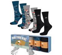 soxo Sport Chaussettes Homme Fantaisie Cadeau Drole Chaussette Cadeaux Hommes Cadeau Idee 40-45 Bike 3 Paires