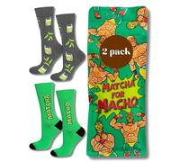 soxo Thé Vert Chaussettes Femme Drole Cadeau Damen Fantaisie Chaussette Idee Cadeaux Coton 40-45 Matcha 2 Paires