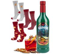 soxo Vin Chaud Chaussettes Femme + Tasse Noel Cadeau Fantaisie Cadeaux Chaussette Humour 35-40 Glühwein 3 Paires
