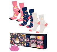 soxo Yoga Chaussettes Pour Femme idee Cadeau Drole Chaussette Fantaisie Cadeaux Hautes 35-40 Yoga 3 Paires