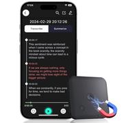 SOXOI Enregistreur Vocal Numérique IA, Dictaphone Magnétique 64 Go avec ChatGPT 4o pour Transcription et Résumé en 102 Langues, Enregistrement One Touch pour Conférences/Appels (Noir)