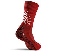 SOXPro Classic - Chaussettes Antidérapantes Football - Flèches GRIP en Silicone - Antiblasures - Respirantes - Stabilité (FR/ES, Alpha/lettres, M, Taille normale, Taille normale, Rouge)