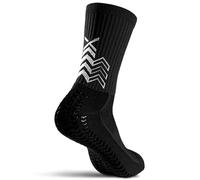 SOXPro Classic - Chaussettes Antidérapantes Football - Flèches GRIP en Silicone - Antiblasures - Respirantes - Stabilité (FR/ES, Alpha/lettres, S, Taille normale, Taille normale, Noir)