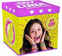 Soy Luna 711091 Pouf/Cube de rangement Tissu Rose 30 x 30 x 30 cm