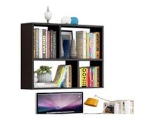 SOYDAN Bibliothèque en Bois avec Cubes de Rangement, étagère Flottante Moderne à 2 étagères for unité Murale, Armoire, Support DVD, étagère, Organisateur de dossiers(Zwart,60 * 20 * 65cm)