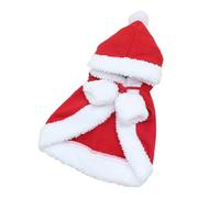 SOYDAN Cape du Père Noël pour Animaux de Compagnie | Cape à Capuche Coral Velvet Cats avec Bande élastique - Accessoires d'habillage de Chat pour soirée à thème, fête de Noël, Voyage, essoires